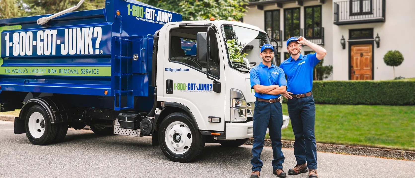 1-800-GOT-JUNK? truck with team members